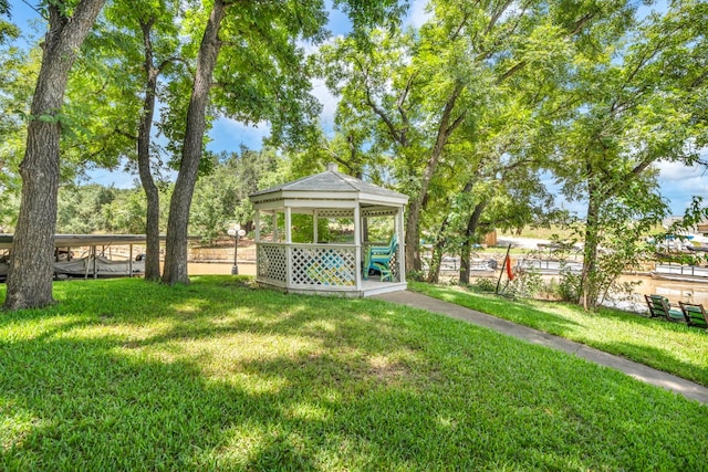 view of yard with a gazebo