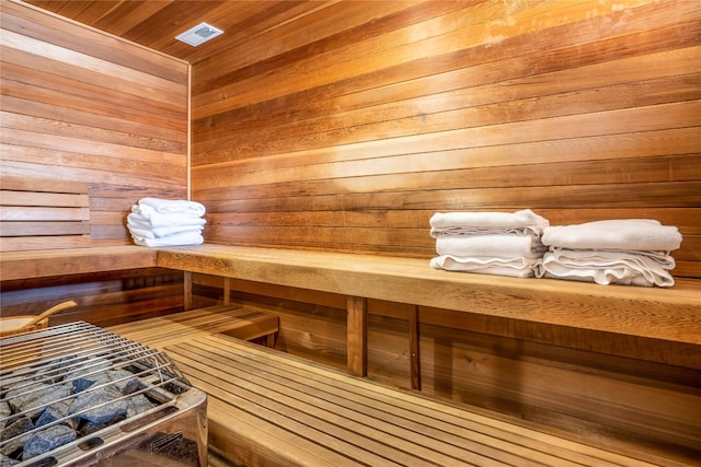 view of sauna / steam room featuring wood ceiling