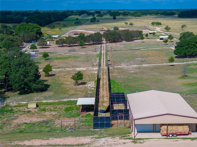 bird's eye view with a rural view