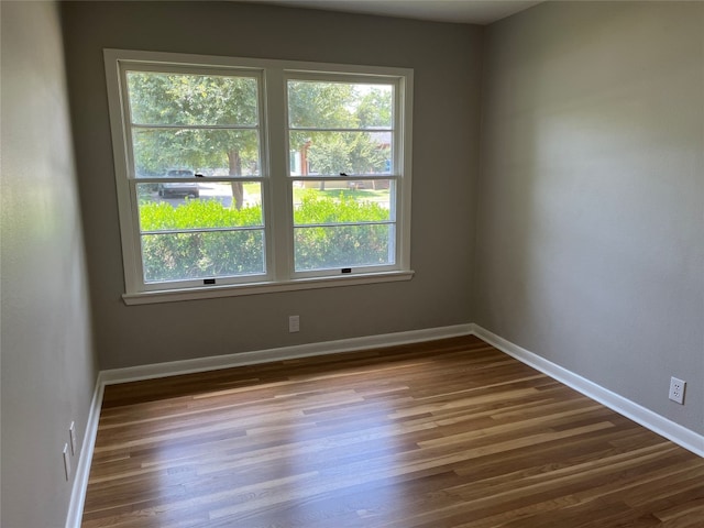 empty room with hardwood / wood-style flooring