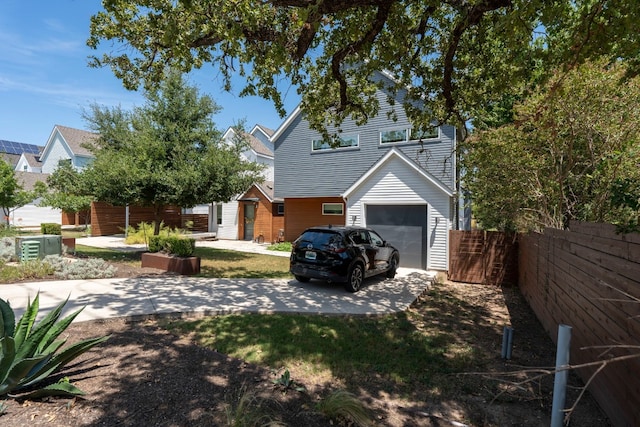 view of property featuring a garage