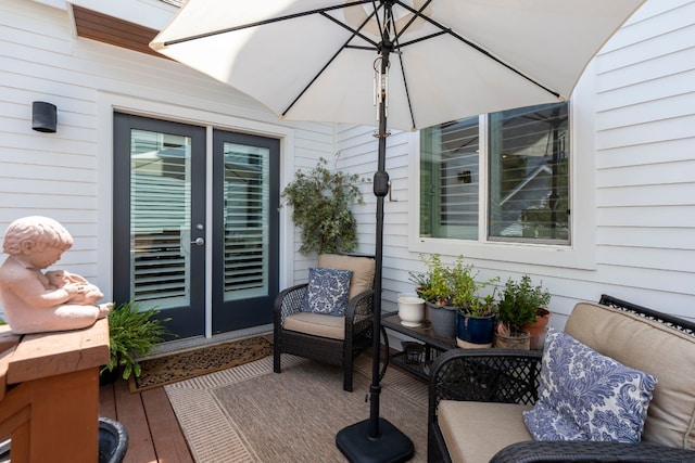 deck featuring french doors