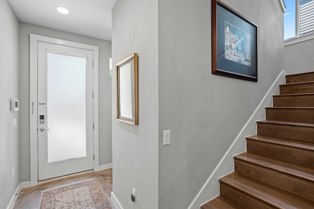 interior space with light tile patterned floors