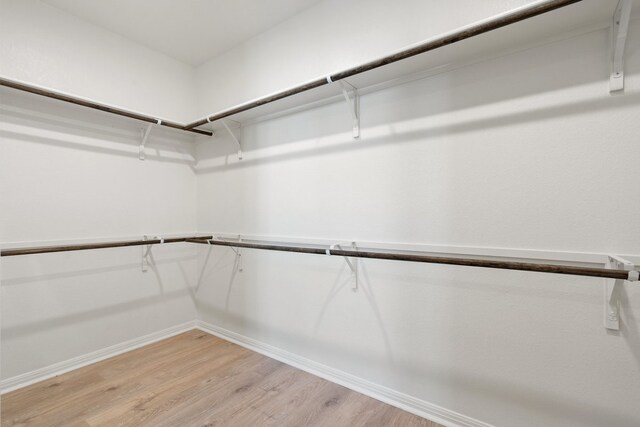 walk in closet featuring light hardwood / wood-style floors