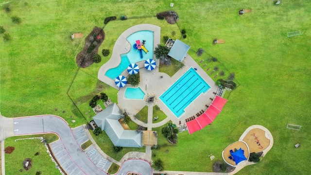 1104 Lions Lair, Leander, TX 78641 - aerial view of a pool area