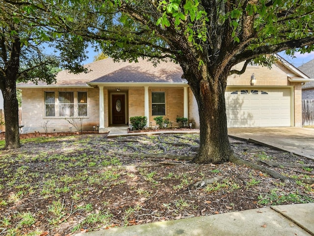 single story home featuring a garage