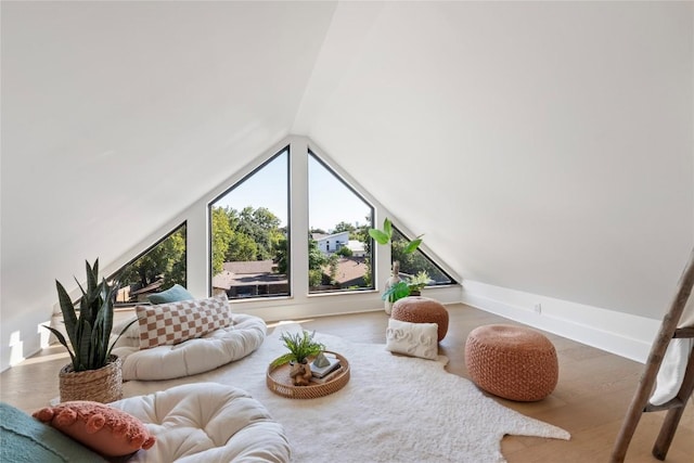 2109 Wordsworth Dr Unit 1, Austin, TX 78704 - sitting room featuring wood finished floors and lofted ceiling