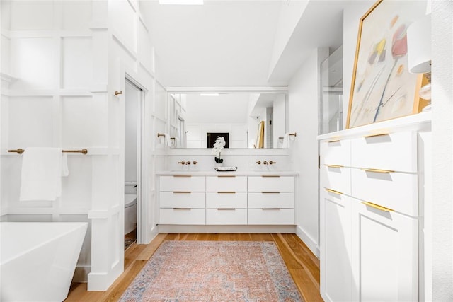 spacious closet featuring light wood-style flooring