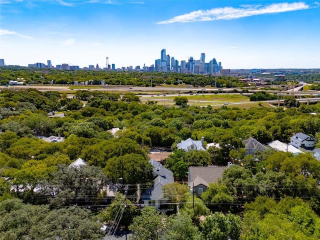 bird's eye view with a view of city