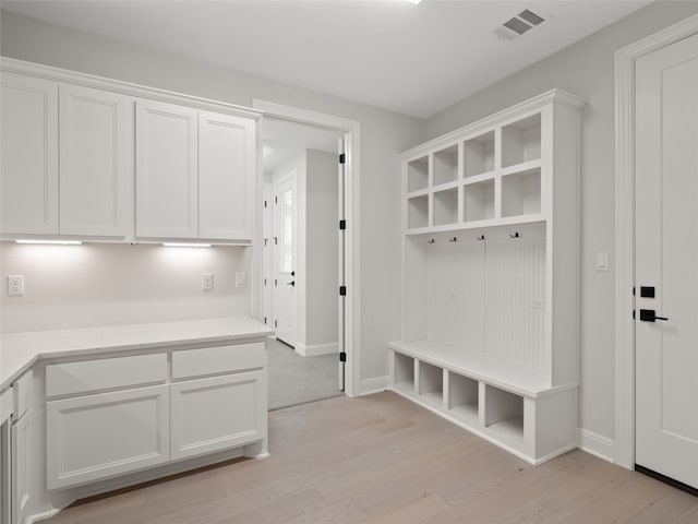 mudroom featuring light hardwood / wood-style flooring