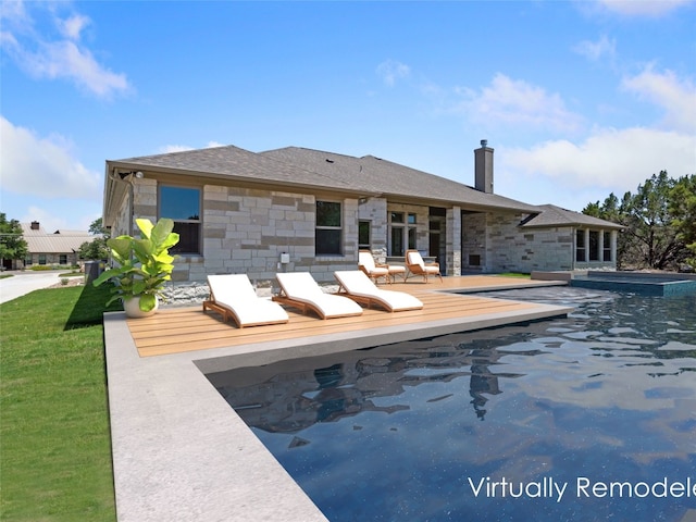 view of swimming pool with a patio