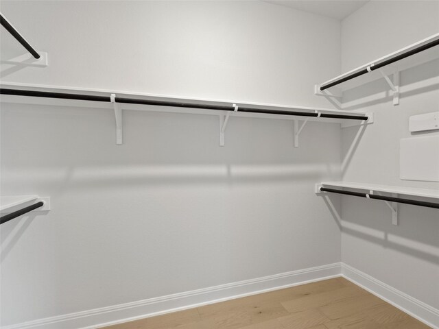 spacious closet featuring light wood-type flooring