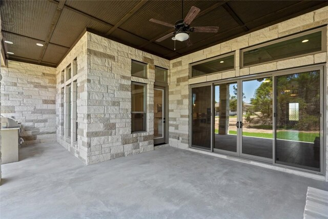 view of patio / terrace with ceiling fan