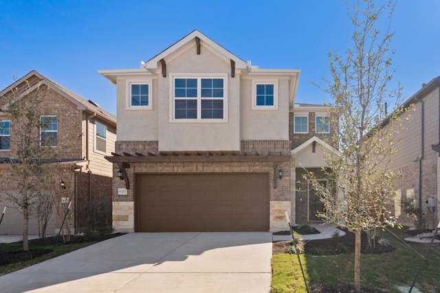 view of front of house with a garage