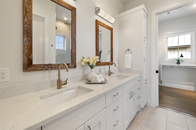 bathroom featuring vanity and tile patterned floors