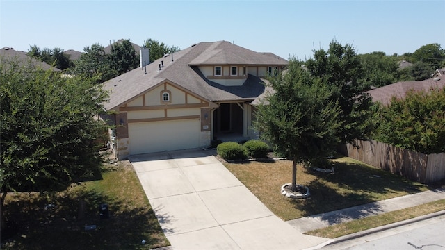 view of front of home with a front lawn