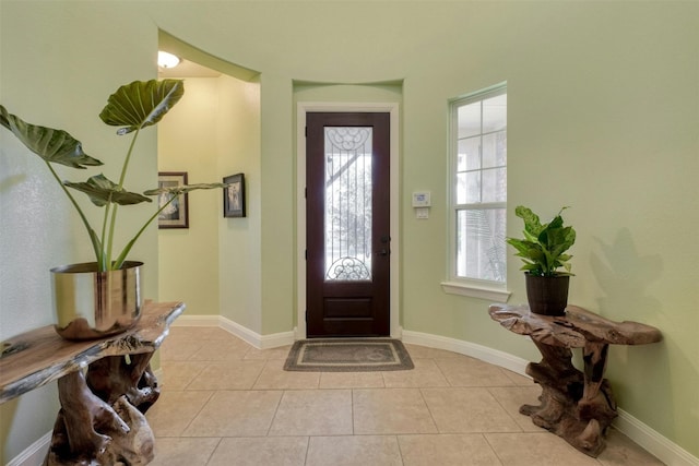 view of tiled entrance foyer