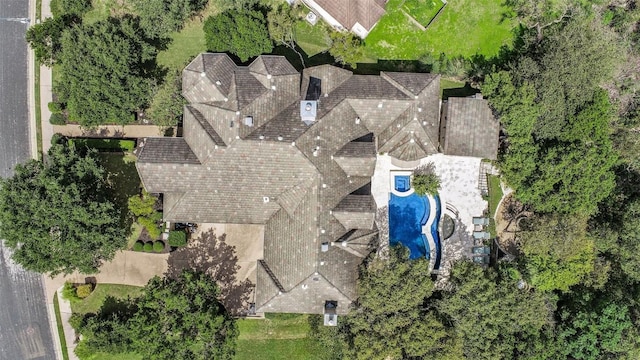 2413 Never Bend Cv, Austin, TX 78746 - view from above of property with a pool
