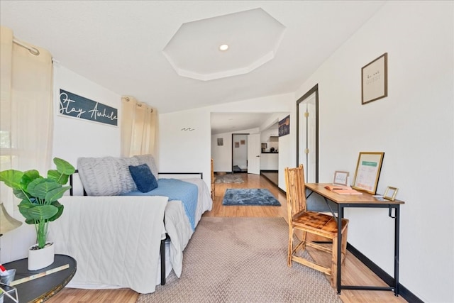 bedroom featuring light hardwood / wood-style floors