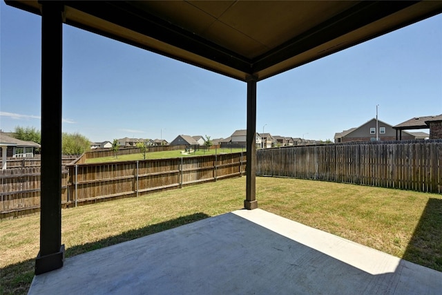 view of yard with a patio area