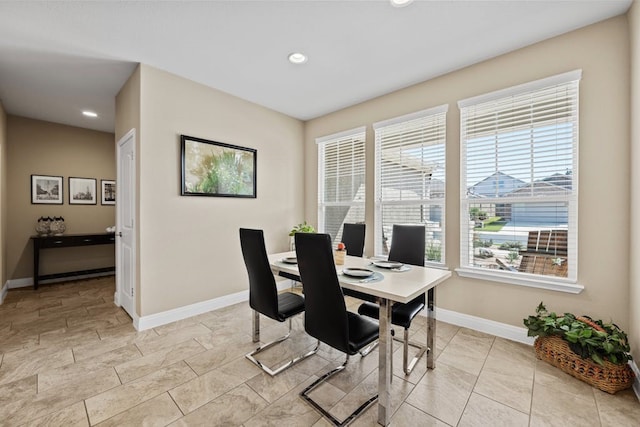 view of tiled dining room