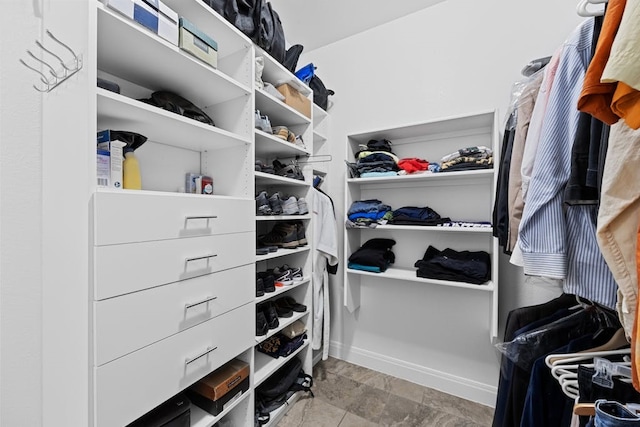 view of walk in closet