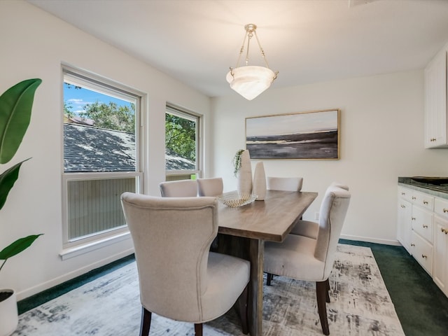 view of carpeted dining room