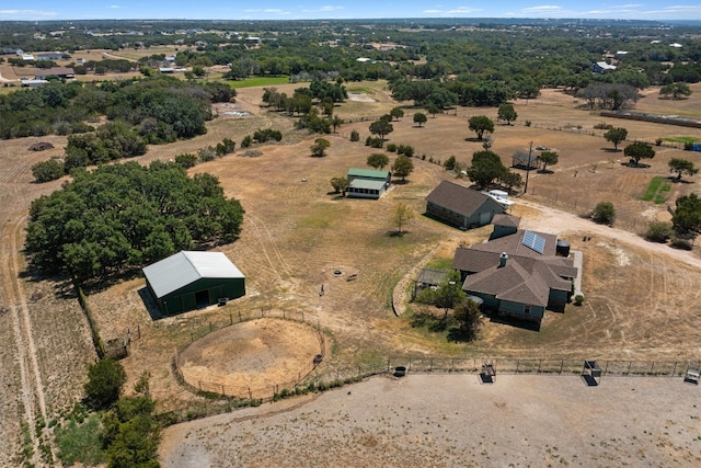 aerial view with a rural view