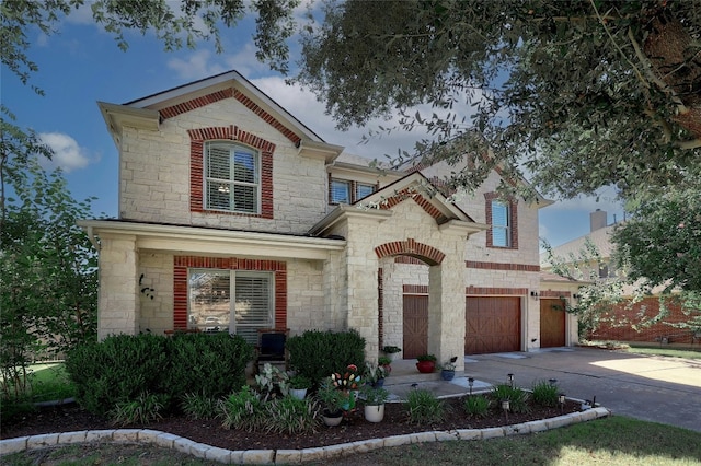 view of front facade with a garage