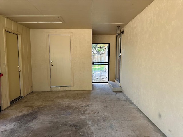 interior space with concrete floors