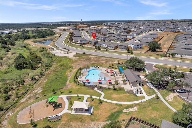 121 Woods Edge Ln, Georgetown, TX 78628 - aerial overview of property's location featuring nearby suburban area and a nearby body of water