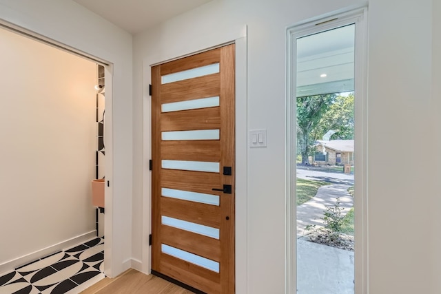 entryway featuring light wood-type flooring