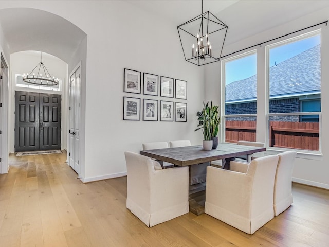 dining room featuring light hardwood / wood-style flooring