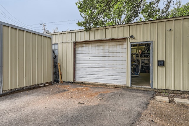 view of garage