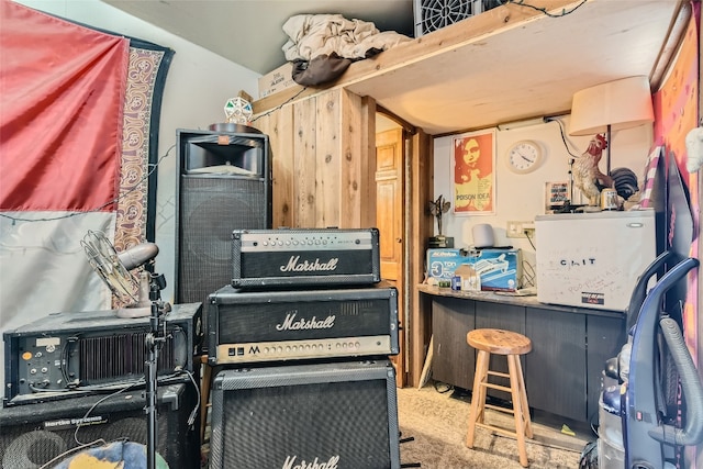 interior space featuring carpet floors