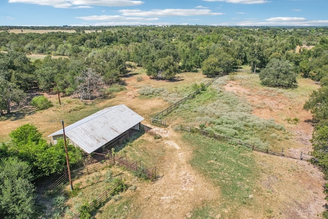 bird's eye view featuring a rural view