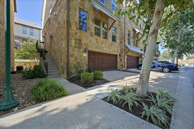 exterior space featuring a garage