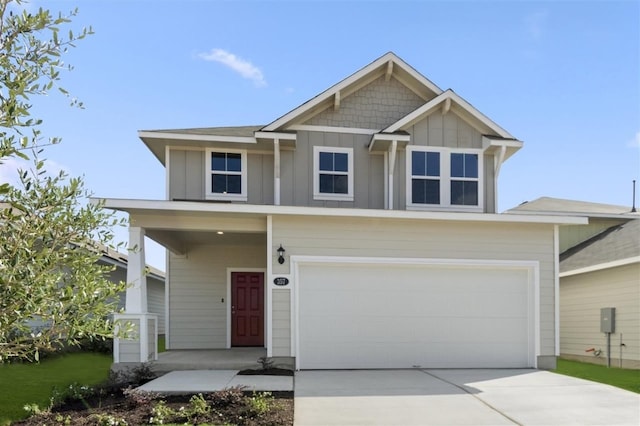 view of front facade with a garage