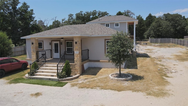 view of front of home with covered porch