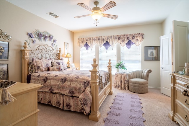 bedroom with carpet and ceiling fan