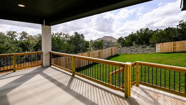 deck with a lawn