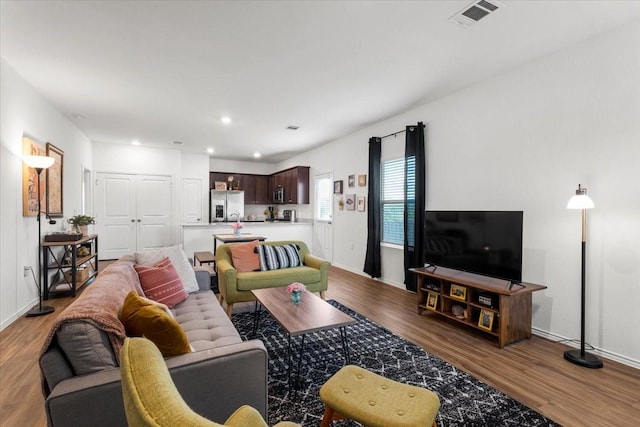 living room featuring hardwood / wood-style floors