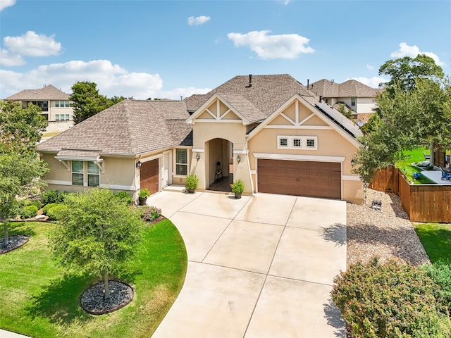 view of front of home with a front lawn