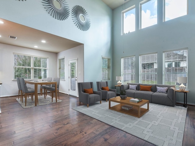 living room featuring hardwood / wood-style floors