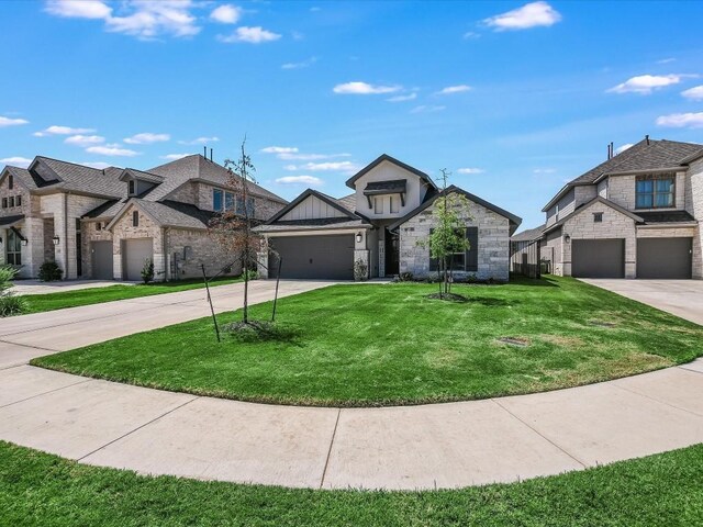 view of front of property with a front lawn