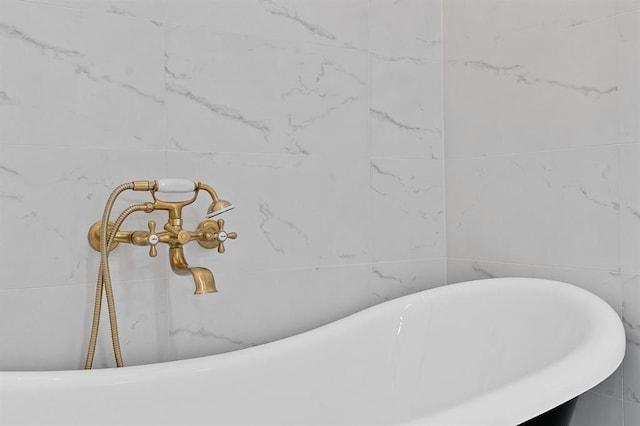 interior details with a freestanding tub