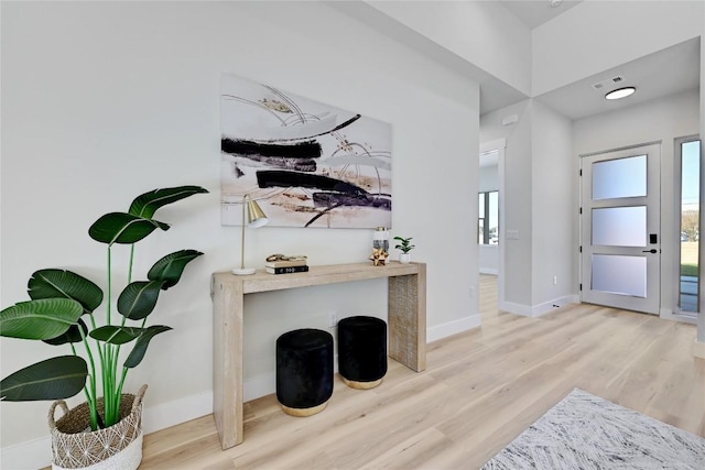 entryway with light wood-type flooring