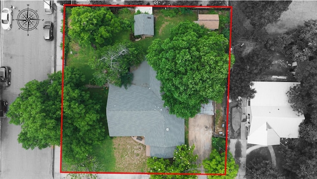 510 S Church St, Georgetown, TX 78626 - aerial overview of property's location with property boundaries highlighted