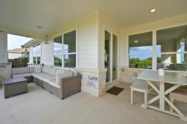 view of patio / terrace featuring an outdoor hangout area