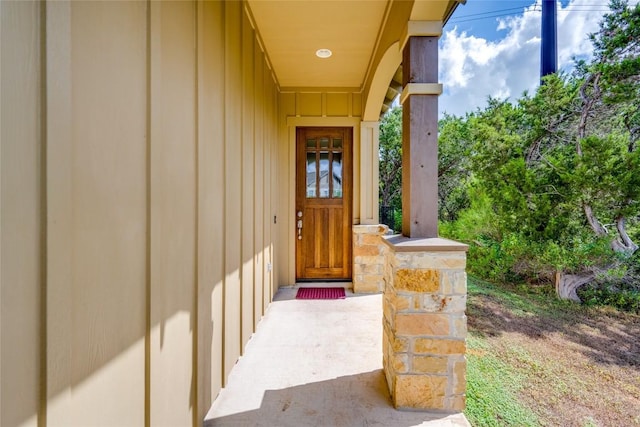 view of doorway to property